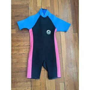 Vintage Shark Skin Size Medium We Suit Short Sleeve Black Pink Blue